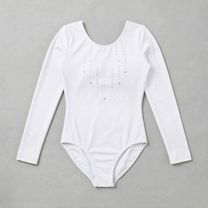 Nuevo Diseño de Alta Calidad, Leotardos de Gimnasia para Niñas, Personalizados, de Spandex, Manga Larga, con Pedrería, para Entrenamiento y Actuaciones, OEM - Product Image 3