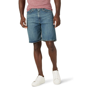 Shorts en jean pour homme, 100% coton de haute qualité, style sportif, uni, streetwear, bleu clair délavé - Product Image 2