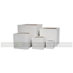 Planting Pot Fiberglass In Different Sizes/ Cream Terrazzo Fiberglass Planters Outdoor, Decorative Fiberglass Planters For Garde