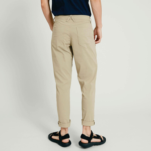 Men's Lightweight Cotton Oxford Trousers Mid Waist Casual Plain Dyed Breathable <b>Summer</b> <b>Pants</b> with Pockets Right Leg Logo - Product Image 3