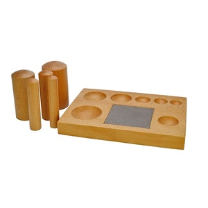 Wooden Dapping <b>Doming</b> Block And Punches Set Of 7 Sizes With Steel Plate Wood Forming Metal Shaping Jewelry Making Tools - Product Image 3