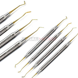 Ensemble de 4 instruments dentaires manuels légers en acier inoxydable allemand plaqué or, de haute qualité, certifiés CE, pour la restauration dentaire - Product Image 6