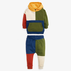 Ensemble survêtement enfant personnalisé avec logo, sweat à capuche et pantalon en polaire pour garçons et filles - Product Image 3