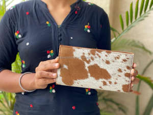 Pochette en cuir de vache pour femmes, porte-monnaie élégant - Product Image 5