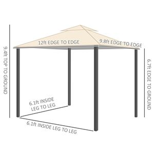 Gazebo da Giardino a 2 Livelli Beige 10x12 con Zanzariere per Giardino, Cortile o Terrazza - Product Image 3