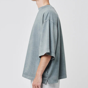 Men's 100% Cotton Oversize <b>T</b>-<b>Shirt</b> Solid Color Anti-Wrinkle Loose Fitted Casual Style Customizable <b>Length</b> 300 Grams Jersey <b>Long</b> - Product Image 1