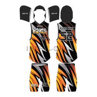 Ensemble de maillots de football 7 contre 7 sublimés à compression, personnalisables, avec drapeau d'entraînement pour quartier-back, pour uniforme de football 7v7