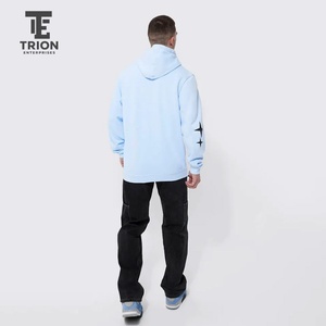 Fabricant en gros de sweats à capuche pour hommes avec impression en relief, en grande quantité, personnalisez votre propre design, impression en relief, sweats à capuche pour hommes à épaules tombantes - Product Image 3