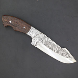 Magnifique couteau de cuisine professionnel en acier Damas de haute qualité, avec manche gravé en cuivre blanc, article le plus vendu - Product Image 5