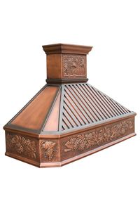 Exclusive Copper Range Hood Featuring Artisan Hammered Texture Elegant Cooking <b>Space</b> <b>Decoration</b> Superior Ventilation Performance - Product Image 3