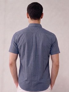 Chemises décontractées tissées respirantes Enovate 100 % coton avec logo au dos et manches courtes pour hommes - Product Image 2