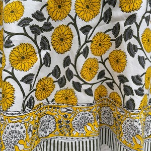 Green Mustard Floral Cotton <b>Tablecloth</b> Indian Handmade Woven Customizable Table Linen Farmhouse Wedding Decor Wholesale - Product Image 6