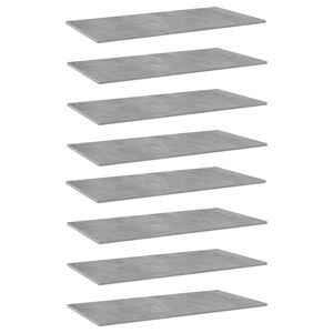 Ensemble de 8 pièces de planches d'étagères en bois d'ingénierie gris béton 31.5 "x 11.8" x 0.6 "pour bibliothèques - Product Image 1