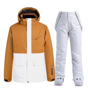 Ensemble de vêtements de ski unisexe, veste à capuche à imprimé neige, pantalon noir, fermeture éclair imperméable, tenue adulte - Product Image 6