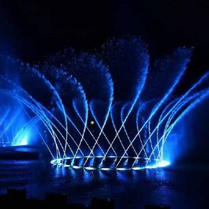 Fontaine musicale personnalisée en acier inoxydable, spectacle d'eau, fontaine sèche laser, eau dansante, lumière LED décorative, scène - Product Image 1