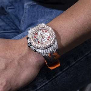 Reloj Cuadrado de Cuarzo con Diamantes Moissanite VVS Premium, Diseño Personalizado, Esfera de Cristal de Zafiro, Engaste a Mano, Lujoso, Resistente al Agua 10m - Product Image 2
