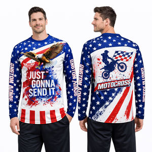 Jersey de Motocross Personalizado 2026 USA OEM para Hombre, Camiseta de Carreras de Motocross con Bandera Americana, Manga Larga, MX Off Road Enduro ATV - Product Image 1
