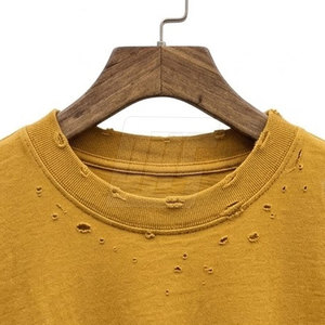 Camisetas Oversize de Algodón Pesado con Efecto Desgastado, Estampados Gráficos Personalizados, Estilo Urbano, Ajuste Holgado, Ropa Casual de Moda - Product Image 5