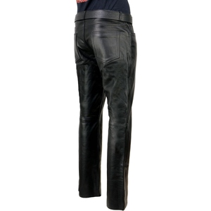 Custom <b>Men</b>’s <b>Leather</b> <b>Trousers</b> Slim Fit Motorcycle Pants Fashion Casual Streetwear Bottoms Private Label OEM Wholesale Supplier - Product Image 4