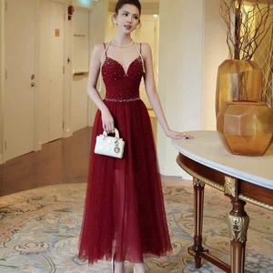 Robe longue élégante et sexy à manches courtes pour femme, lavable, design simple, alliant parfaitement élégance, confort, décontracté et formel - Product Image 1