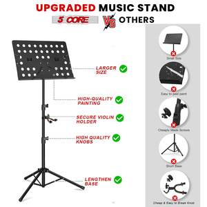 Atril de Música Plegable y Ajustable con Clip para Guitarra, Violín, Violonchelo y Piano, Color Negro D0100HXJA46 MUS FLD HD ACC - Product Image 6