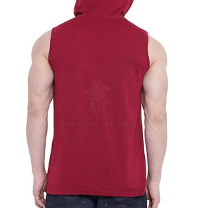 Nouveauté : Sweat à capuche sans manches pour homme, en tissu mélangé coton, avec capuche réglable et poches. - Product Image 2