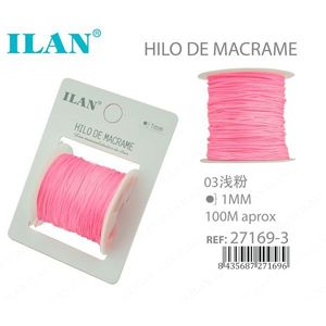 Filo per macramè Ilan 1 mm 100 m rosa per la creazione di nodi cinesi - Product Image 1