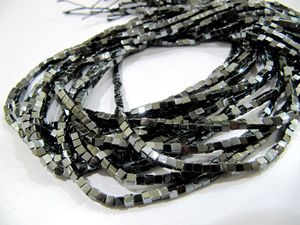 EMINENT JEWEL N ARTS Cuentas de Hematita Natural Negra en Forma de Cubo de 2mm, 15-16 Pulgadas, para la Fabricación de Joyas, Se Venden por Hilo, de Rajasthan - Product Image 4