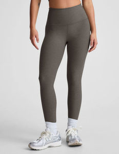 Ensemble 2 pièces pour femme OEM gris chiné personnalisé, avec leggings mi-longs taille haute sans couture apparente et ceinture croisée, nouveau modèle - Product Image 2
