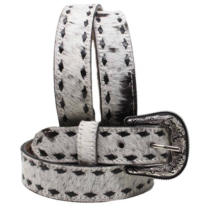 Cinturón Western Vintage de Cuero Vacuno con Pelo, Hebilla de Metal de Aleación, Diseño Cosido Personalizable Ecológico, Mejor Precio al por Mayor - Product Image 2