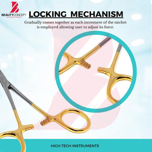 Pinzas Hemostáticas Kelly de Acero Inoxidable Multiusos con Mango Dorado, Nuevo Producto, Instrumentos Médicos Reutilizables - Product Image 4