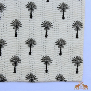 Edredón de Kantha de palmera hecho a mano, manta de algodón suave para bebé, funda de cama cosida a mano - Product Image 3