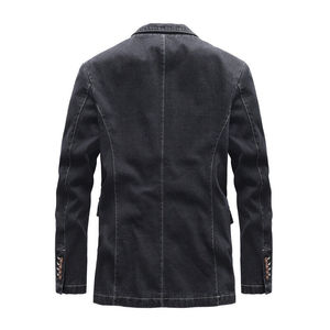 High Quality Men's Winter 100% Cotton Black <b>Vintage</b> <b>Denim</b> <b>Jacket</b> with Custom Printed Embroidery Front Logo - Product Image 4