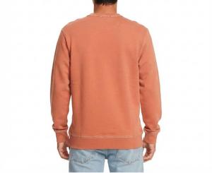 Sweat-shirt à col rond pour homme, couleur orange rouille, avec surpiqûres contrastées et bordure côtelée, pull personnalisé 100% coton, fabricant de vêtements en gros - Product Image 3