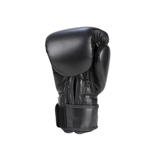 Gant de boxe en cuir noir, couleur unie classique, pour entraînement, sparring et MMA - Product Image 6