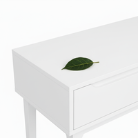 Table console ronde moderne avec 2 tiroirs en chêne massif écologique pour salon et salle à manger
