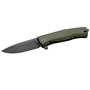 Navajas Plegables Verde Oliva con Hoja de Acero Gris Oscuro, Empuñadura Texturizada, Apertura Flipper y Orificio para Cordón, Ideales para Camping - Product Image 1