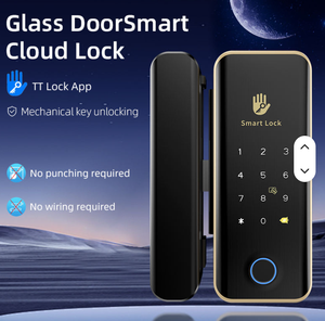 กุญแจล็อคประตูกระจกอัจฉริยะแบบไร้กรอบ พร้อมระบบคลาวด์ TTLock รองรับแอพพลิเคชั่น สแกนลายนิ้วมือ รหัสผ่าน บัตร IC กุญแจกลไก สำหรับสำนักงาน - Product Image 2