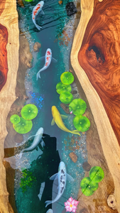 Tablero de Mesa Rectangular de Madera de Acacia y Resina Epoxi Hecho a Mano para Oficina, Hotel, Sala de Estar - Tablero de Mesa de Comedor - Tablero Decorativo para el Hogar - Product Image 2