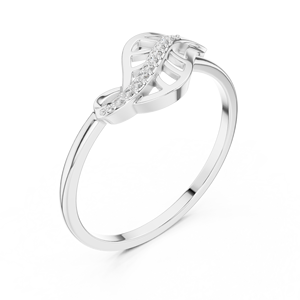 แหวนเพชรขาวทองคำขาวปลูกในห้องปฏิบัติการแบบขายส่ง 10K 14K 18K แหวนลายฉลุแบบอินฟินิตี้ไขว้กัน แหวนผู้หญิง เครื่องประดับชั้นดี รับผลิตแบบ OEM ODM - Product Image 4