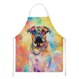 Unisex Large Multicolor Bullmastiff Hippie Dawg <b>Apron</b> for <b>Kitchen</b> Cooking Baking Crafts Gardening-for Adults Men and <b>Women</b> - Product Image 1
