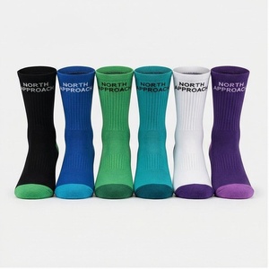 North Approach Crew <b>Socks</b> Solid Color Breathable <b>Running</b> <b>Socks</b> for Adults Summer Season - Product Image 1