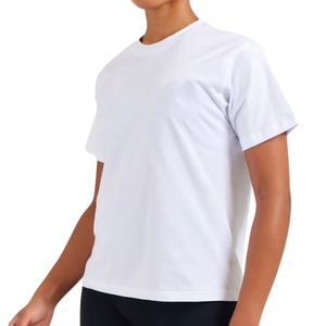 T-shirt long en coton surdimensionné pour femme, coupe ample à épaules tombantes, manches courtes, col rond, impression personnalisée, fabricant OEM ODM - Product Image 3