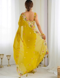 Sari de Georgette Bordado al Estilo Bollywood KV - Product Image 6