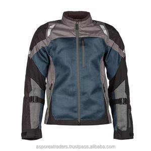 Blouson Moto Rétro Vintage en Maille Respirante pour Homme avec Panneaux Réfléchissants et Blocs de Couleurs Écologiques - Product Image 1