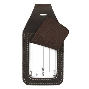 Full Grain Genuine Leather Luggage Tags Privacy Shield Travel Bag Tags Custom Suitcase <b>Name</b> <b>Labels</b> Bulk LMP-0188 - Product Image 1