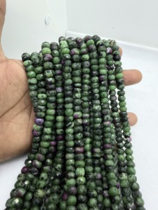 Perles Rondelles en Zoisite Rubis Naturel 8mm, Fil de 16 Pouces, Vert Rose, pour Fabrication de Bijoux, Fournisseur en Gros - Product Image 3