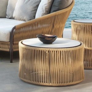 Outdoor Daybed Aluminum With <b>Waterproof</b> Rope Patio Garden Round <b>Sofa</b> For Pool, Beach, Home Furniture Set - Anjani - Product Image 4