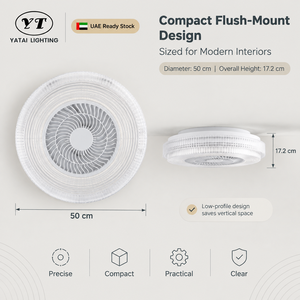Ventilateur de plafond encastré LED moderne en fer 114W avec télécommande, variateur d'intensité, trois températures de couleur, six vitesses - Product Image 3