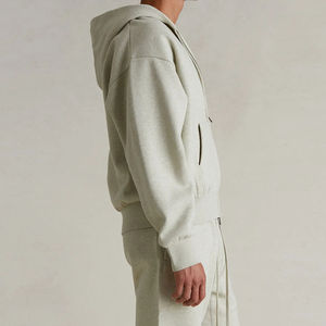 Sudaderas con Capucha Personalizadas, Estilo Holgado, Lavado Ácido, Hombros Caídos, Cierre de Cremallera, 100% Algodón, Felpa Francesa, Ropa Urbana Masculina, Color Sólido - Product Image 6